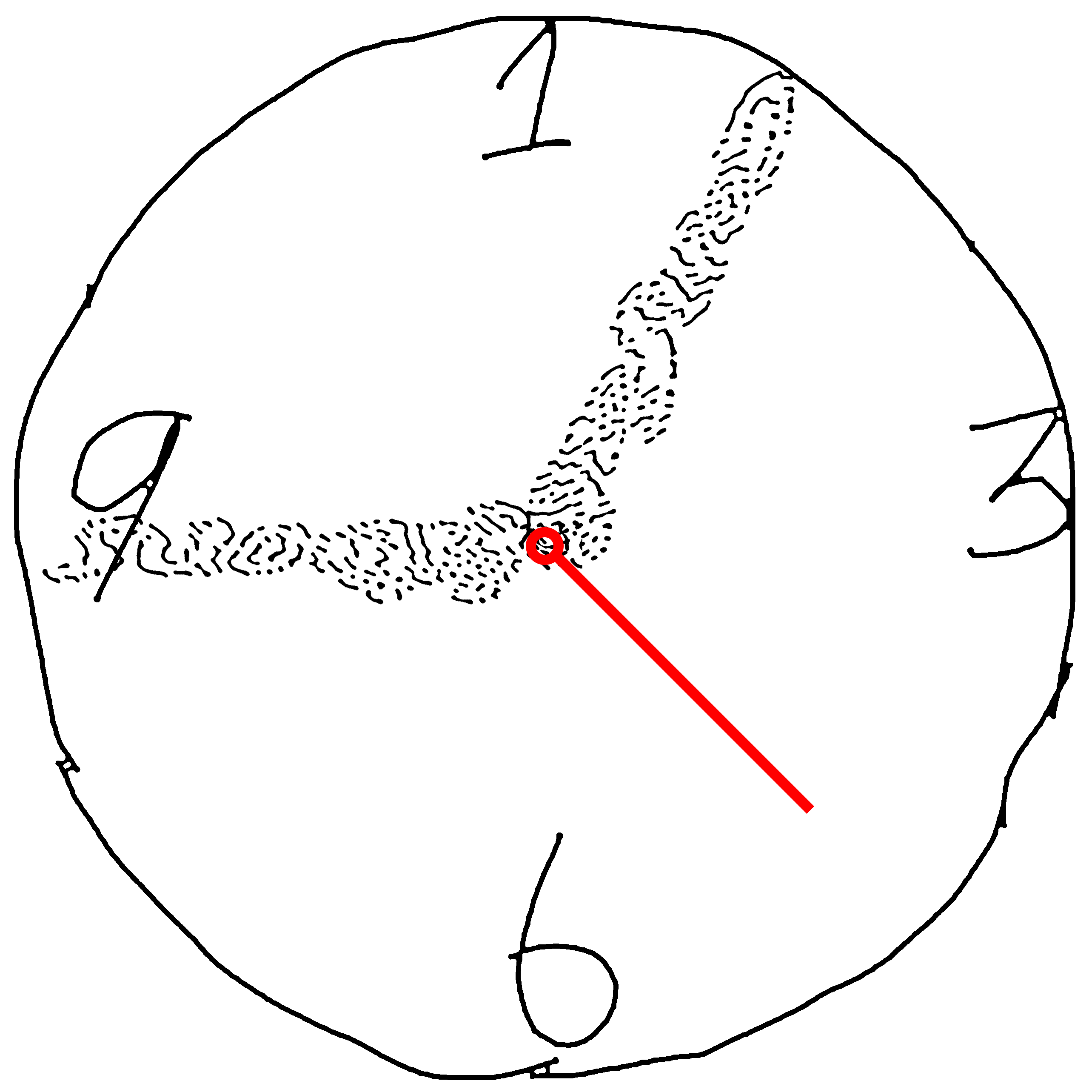 A miniature drawing of a clock